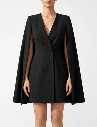 Capella - Double Breasted Cape Blazer Mini Dress Formal Events