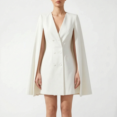 Capella - Double Breasted Cape Blazer Mini Dress Formal Events