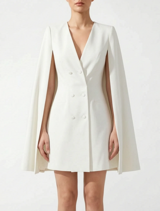 Capella - Double Breasted Cape Blazer Mini Dress Formal Events