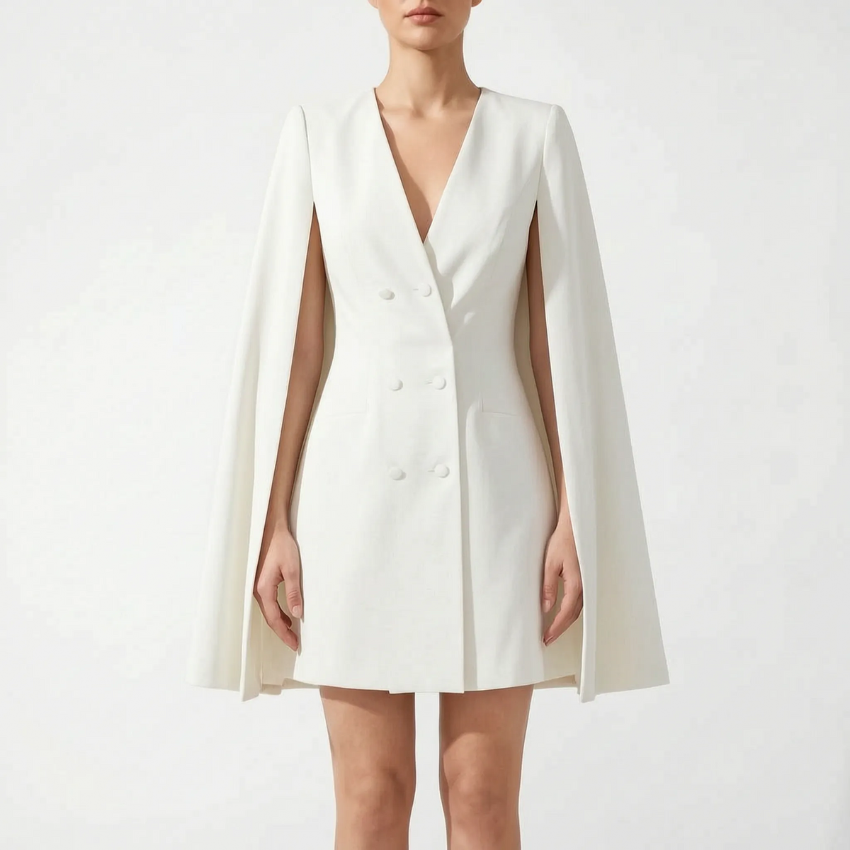 Capella - Double Breasted Cape Blazer Mini Dress Formal Events