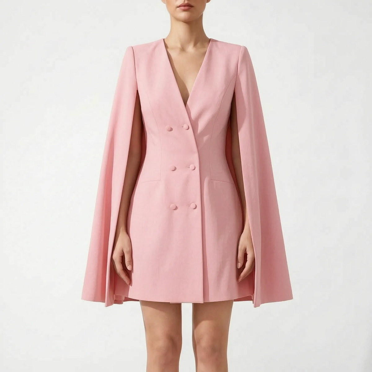 Capella - Double Breasted Cape Blazer Mini Dress Formal Events