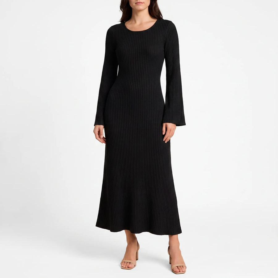 Evoknit - Ribbed Knit Maxi Dress Evening Dining