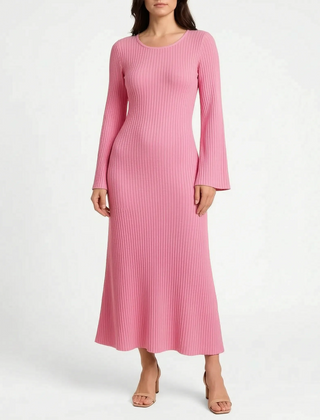 Evoknit - Ribbed Knit Maxi Dress Evening Dining