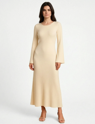 Evoknit - Ribbed Knit Maxi Dress Evening Dining
