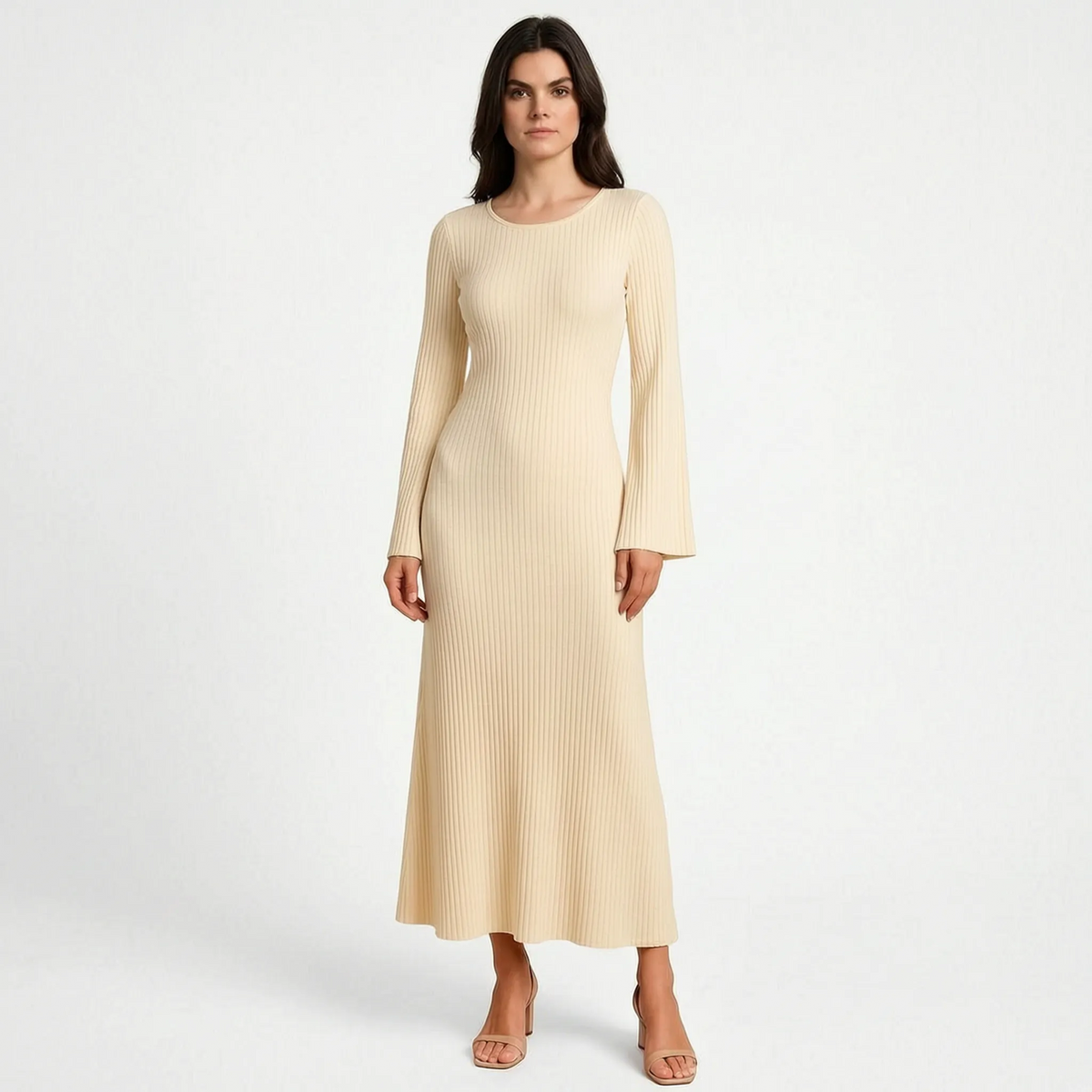 Evoknit - Ribbed Knit Maxi Dress Evening Dining