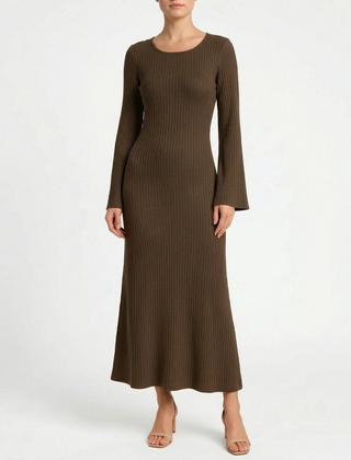 Evoknit - Ribbed Knit Maxi Dress Evening Dining
