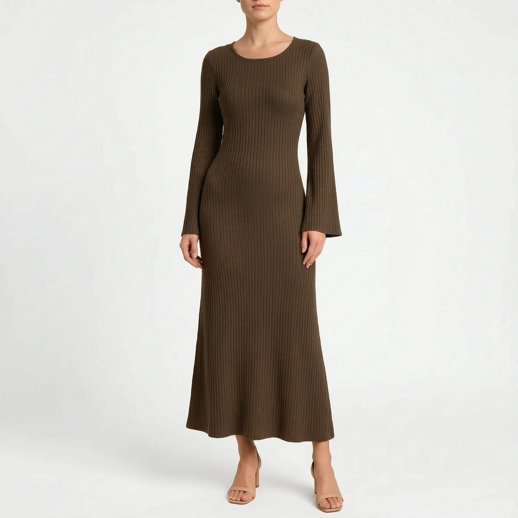 Evoknit - Ribbed Knit Maxi Dress Evening Dining