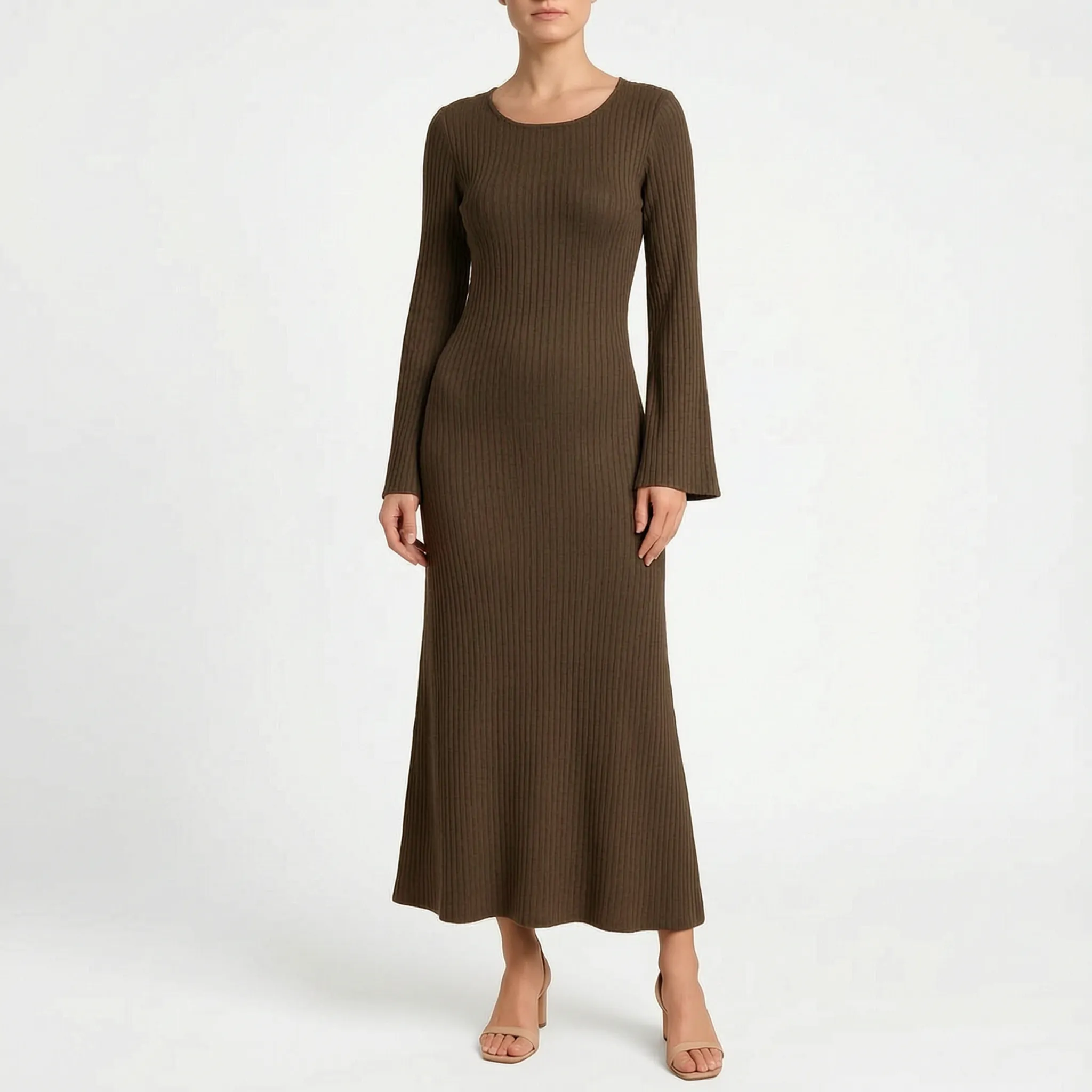 Evoknit - Ribbed Knit Maxi Dress Evening Dining