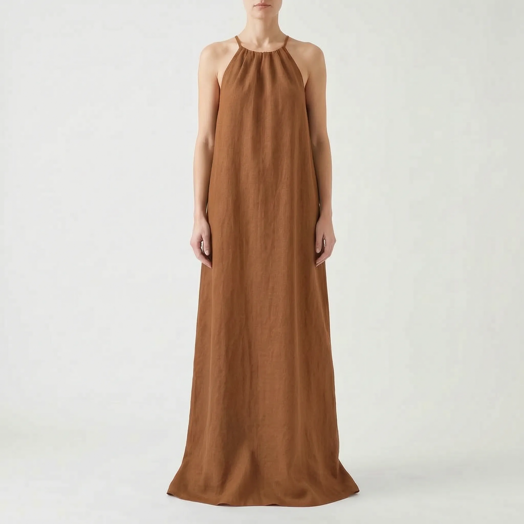 Flowira - Flowy Maxi Halter Dress Casual Summer Days