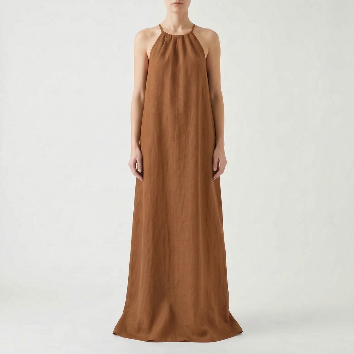 Flowira - Flowy Maxi Halter Dress Casual Summer Days