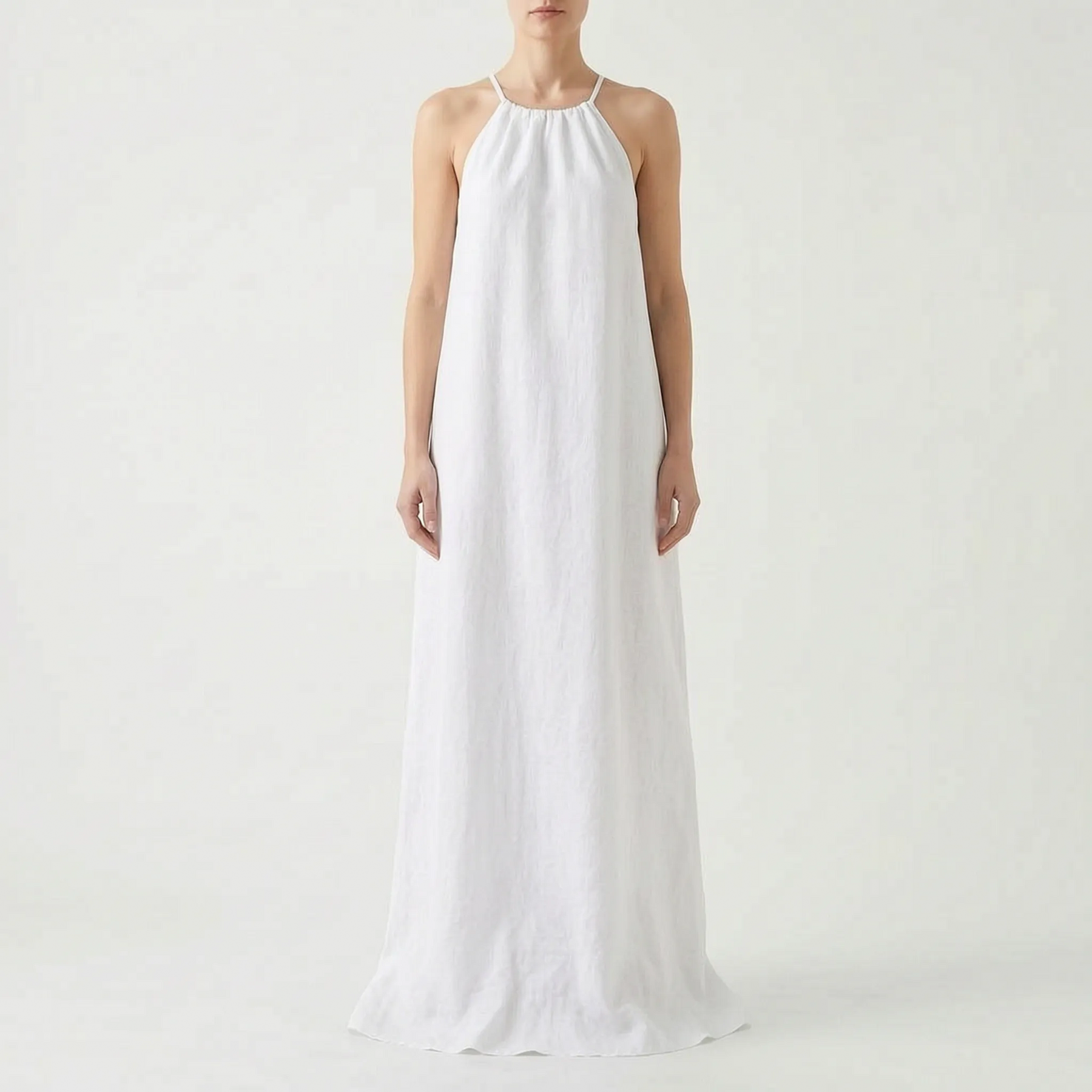 Flowira - Flowy Maxi Halter Dress Casual Summer Days