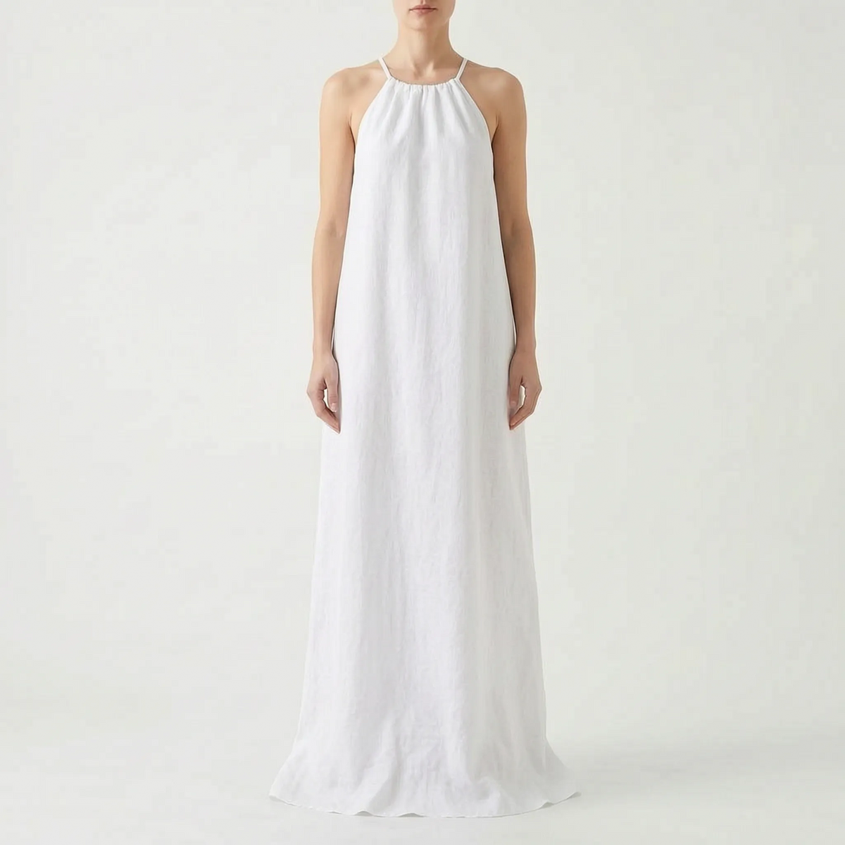 Flowira - Flowy Maxi Halter Dress Casual Summer Days