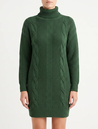 Knitlia - Chunky Long Sleeve Knit Mini Dress Cool Weather Dressing