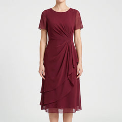 KnotMidi - Short Sleeve Midi Dress Formal Formal Events