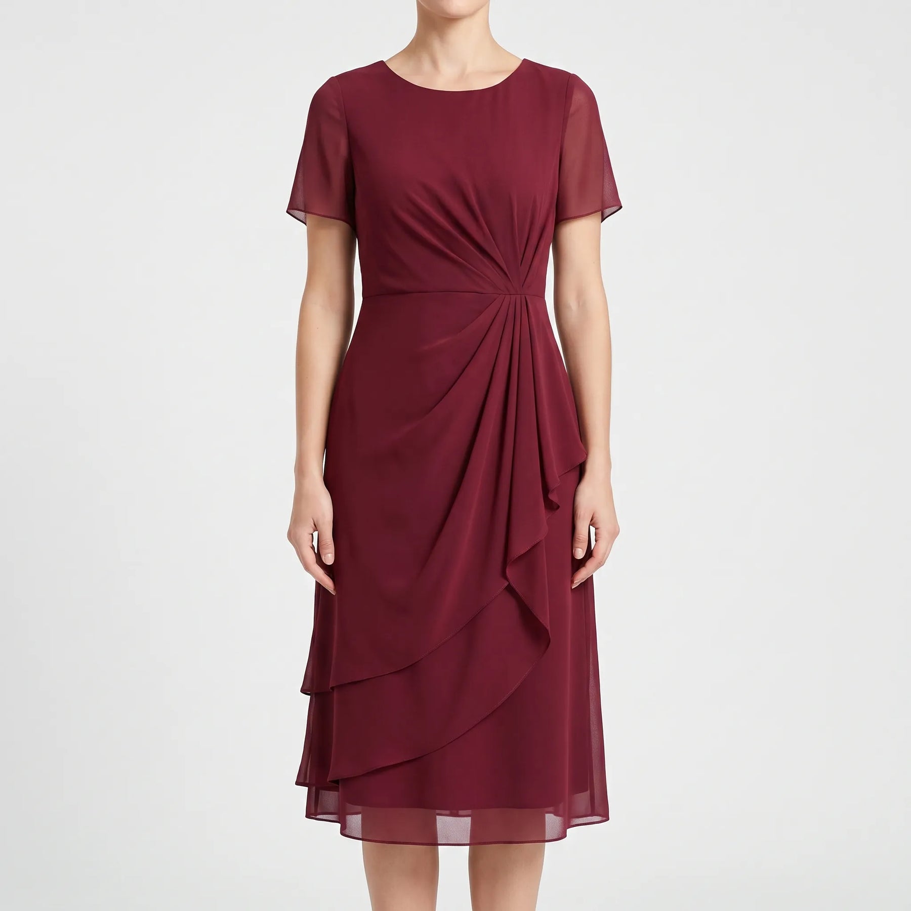 KnotMidi - Short Sleeve Midi Dress Formal Formal Events