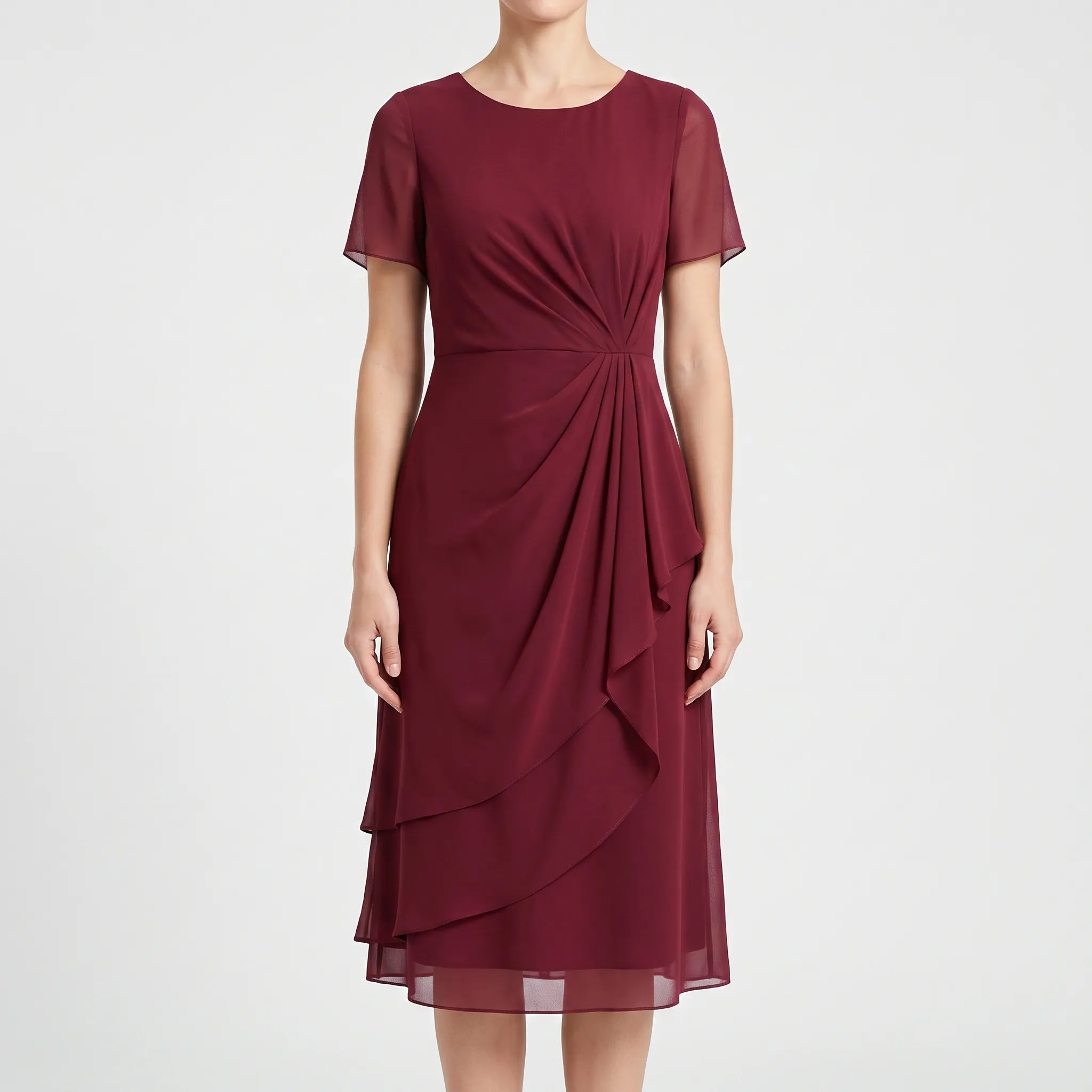 KnotMidi - Short Sleeve Midi Dress Formal Formal Events