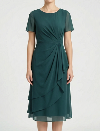 KnotMidi - Short Sleeve Midi Dress Formal Formal Events