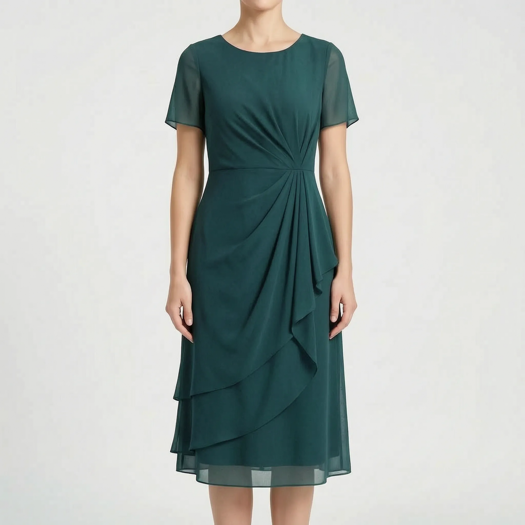 KnotMidi - Short Sleeve Midi Dress Formal Formal Events
