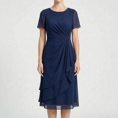 KnotMidi - Short Sleeve Midi Dress Formal Formal Events