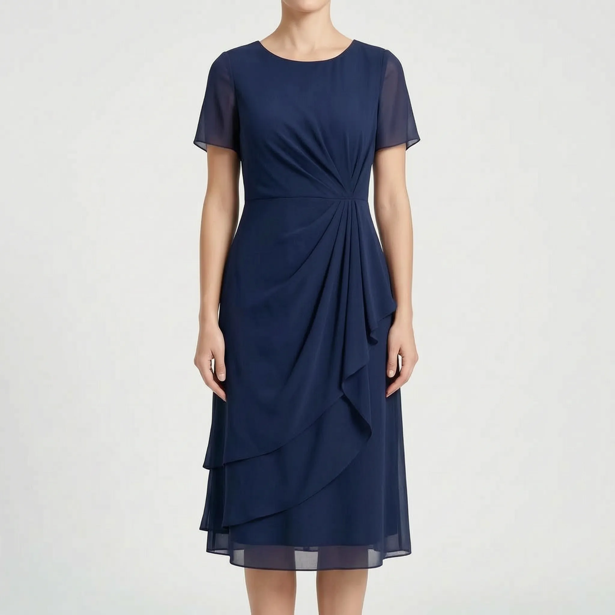 KnotMidi - Short Sleeve Midi Dress Formal Formal Events