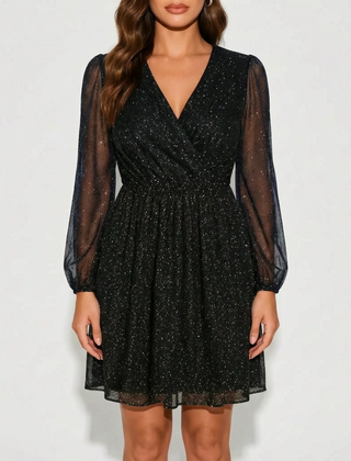 LuminaDress - Glitter Dot Party Dress Festive Celebrations