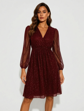 LuminaDress - Glitter Dot Party Dress Festive Celebrations