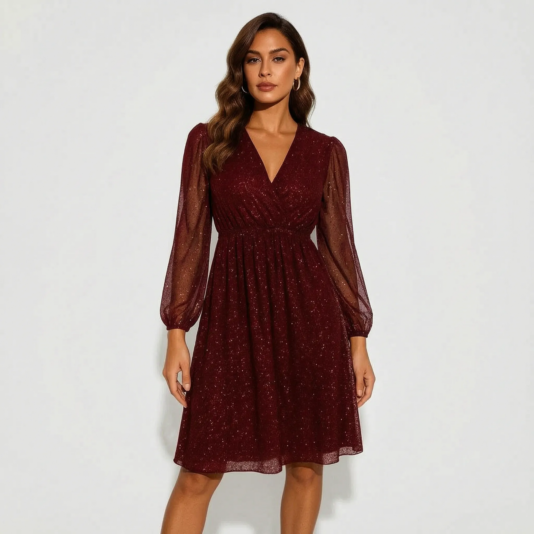 LuminaDress - Glitter Dot Party Dress Festive Celebrations