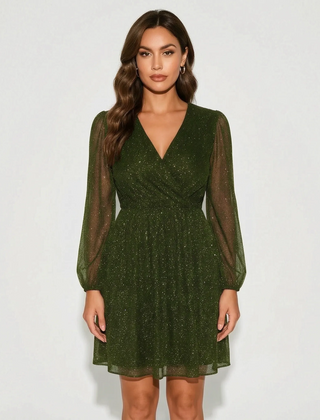 LuminaDress - Glitter Dot Party Dress Festive Celebrations