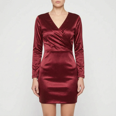 Noctis - Long Sleeve Ruched Cocktail Dress Evening Events