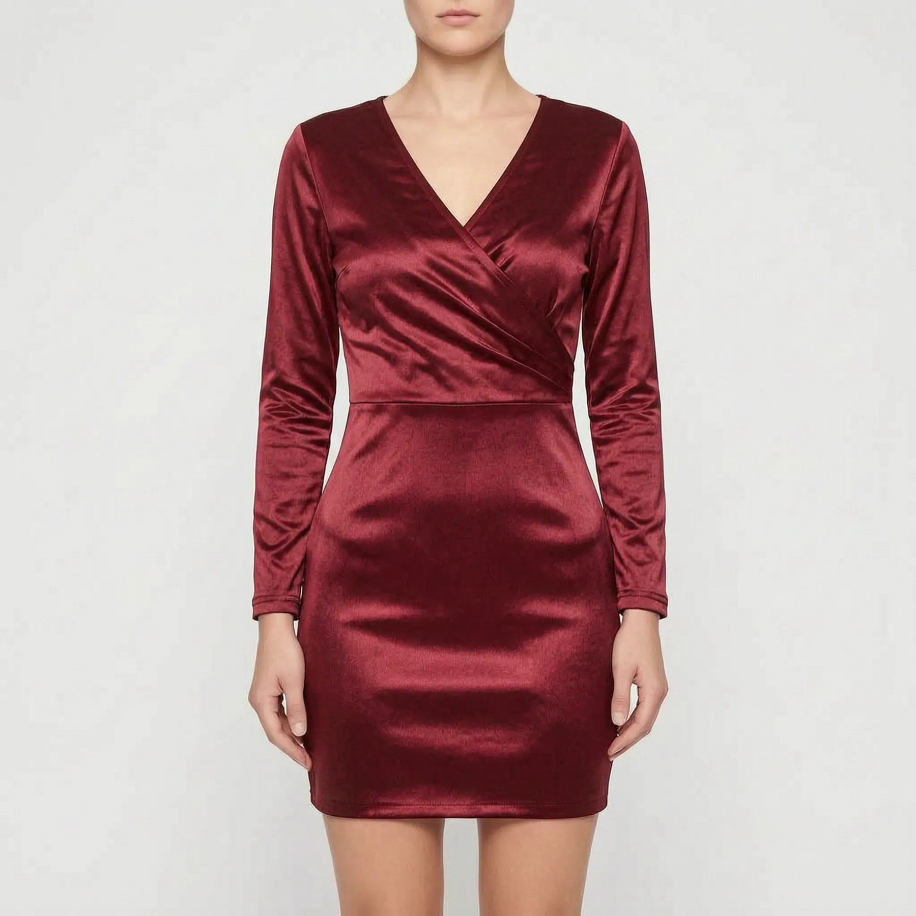 Noctis - Long Sleeve Ruched Cocktail Dress Evening Events